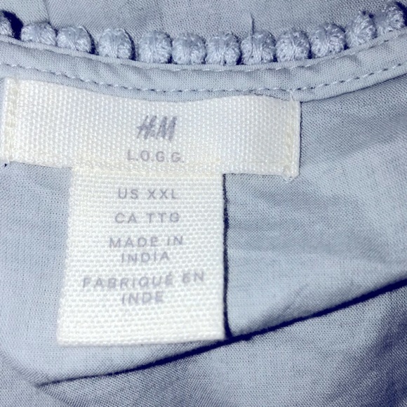 H&M size XXlarge blue cotton top - Picture 4 of 6